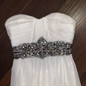 Strapless, high-low formal dress